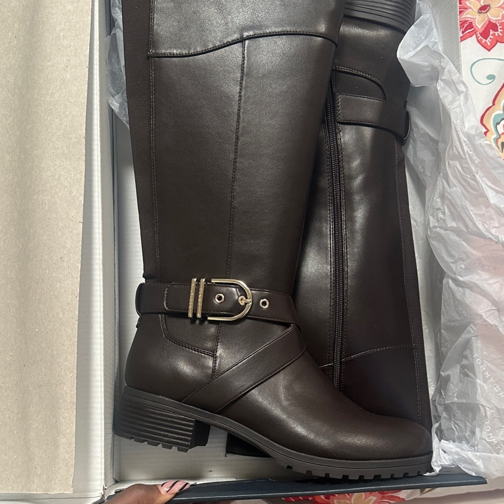 Tommy Hilfiger Dark Brown Riding Boots